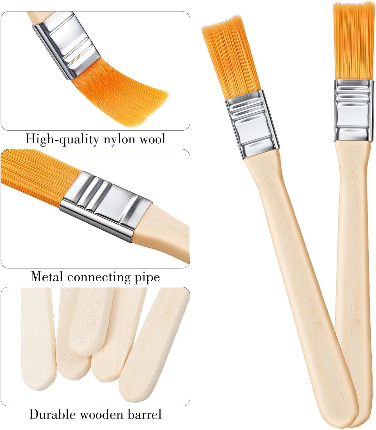 14pcs Small Cleaning Brushes, Multi-Purpose Detail Scrub Brushes with Wooden Handle & Soft Bristle for Grout, Corners, Tile, Sink, Kitchen Bathroom Cleaning