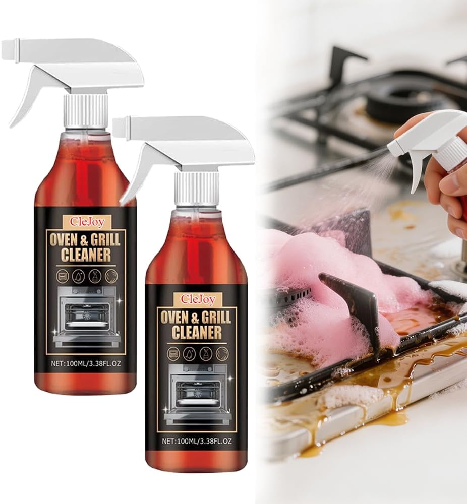 2-Pack Oven Cleaner Heavy Duty – Foam Spray for Kitchen Grease, Stovetop, Grill, Cookware, Countertop, Baked-On Food, Multi-Surface Degreaser (100ml)