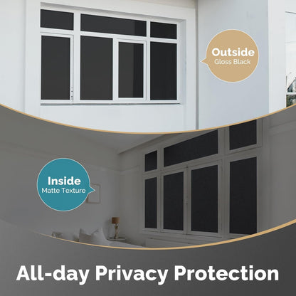 DOWELL Window Privacy Film, Frosted Glass Window Film, Static Cling Non-Adhesive Glass Clings, Sun Blocking Opaque Coverings, Reusable Door Stickers for Bathroom Home Office, Pure, 17.5" x 78.7"