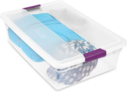 Sterilite 8-Pack 60 Quart ClearView Latch Box, Wheeled Underbed Organizer Bins with Latching Lids - Clear Plastic Organization Containers for Closet, Bedroom, Shelving Units and Everyday Home Storage