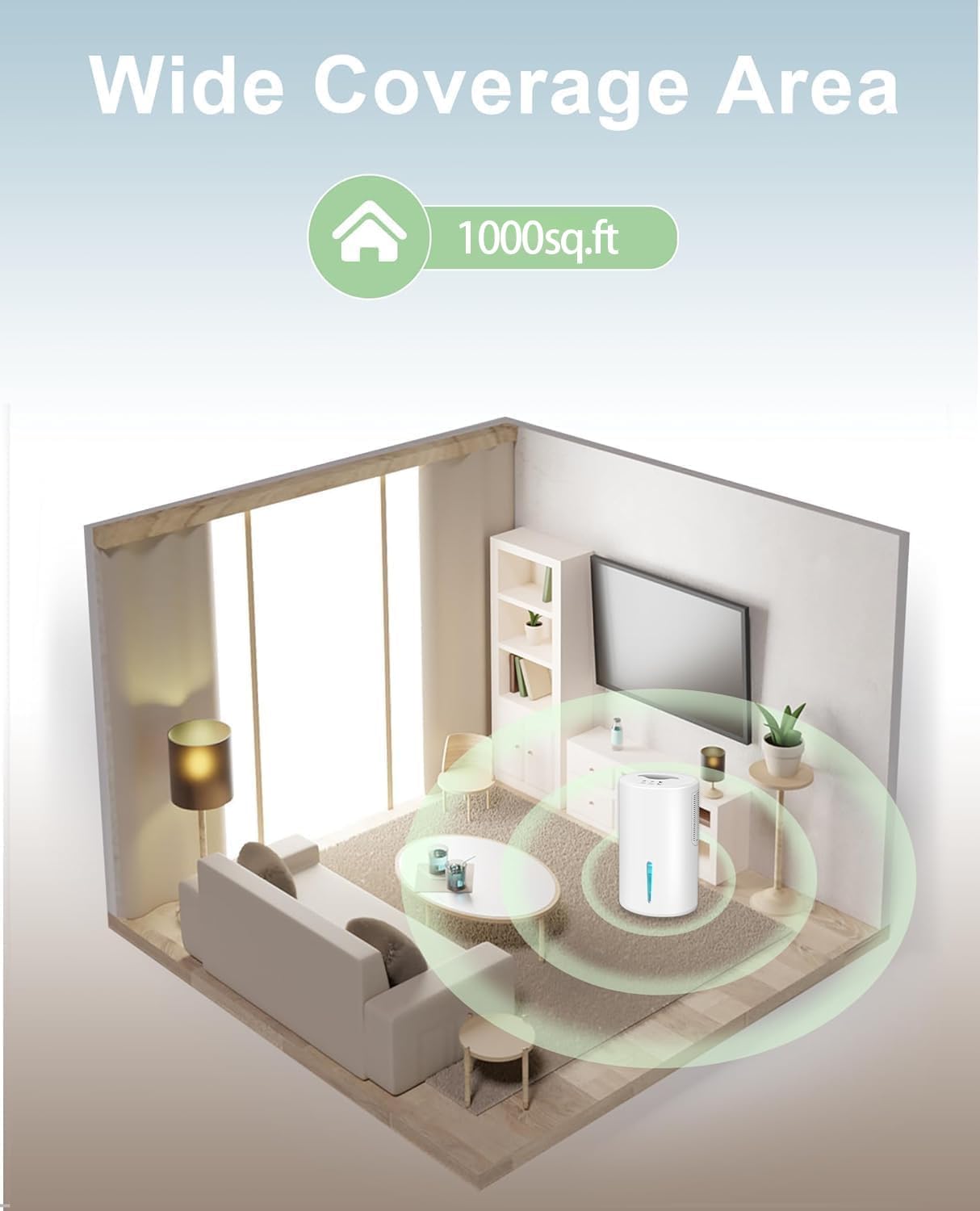 Small Dehumidifier for Bedroom up to 1000 Sq.Ft, 68 OZ Water Tank Dehumidifier for Home with Auto Shut-Off, Mini Dehumidifier with 7 Color LED Lights for Bathroom, Basement, Closet, Garage, RV