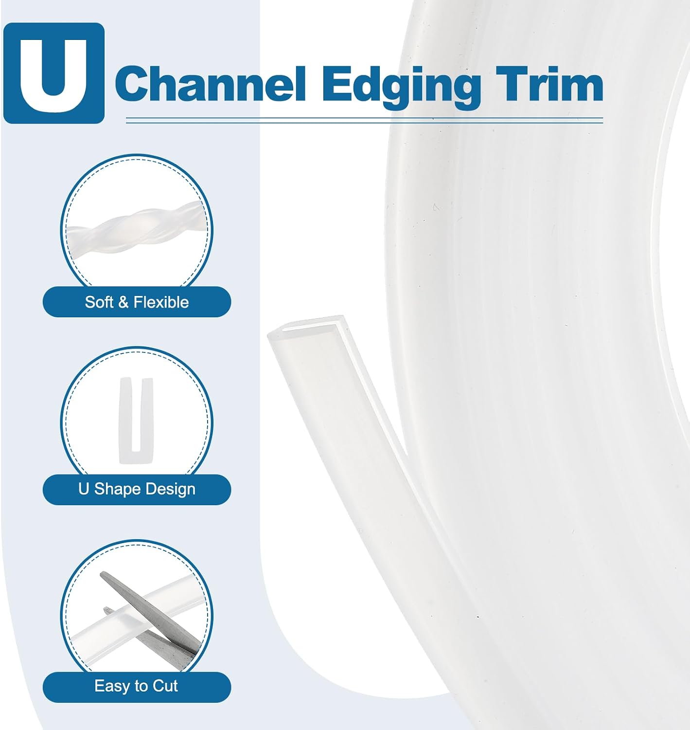 PATIKIL U Channel Edging Trim, 26Ft Sheet Metal Edge Guard Protector Rubber Edge Trim Air Sealed Seal Strip, 5/64" Slot, Fits 1/16"-5/64" Edge, 9/32" x5/128 x5/32
