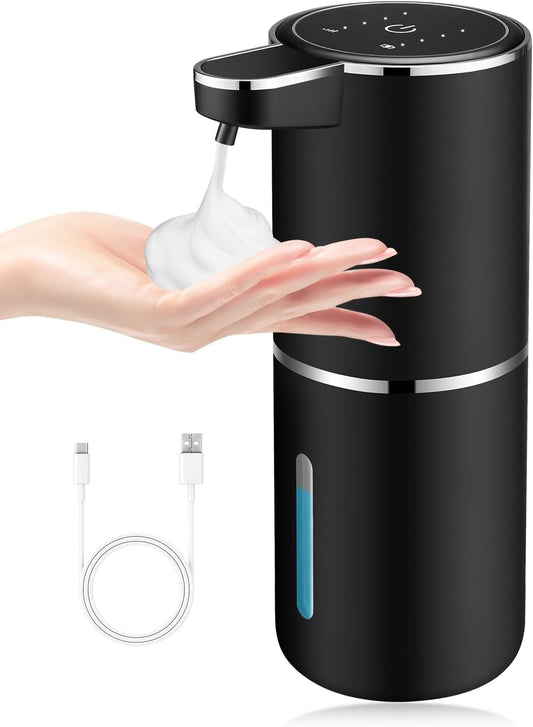 2 Pack Automatic Soap Dispensers,12.8oz/380ml USB Touchless Automatic Foaming Soap Dispenser,Rechargeabled Wall Mounted Smart Soap Dispenser for Bathroom Kitchen Dish Soap