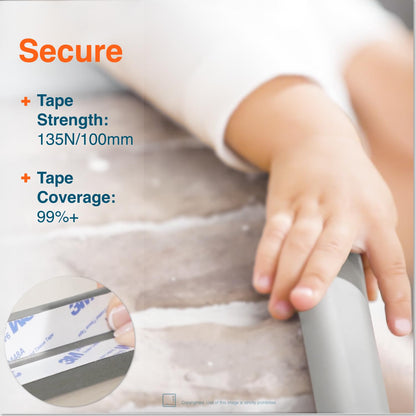 Roving Cove Slimfit Corner Edge Protector for Baby Proofing (Small 15ft Edge 4 Corners), Furniture Safety Bumper Guard, Soft NBR Rubber Foam, 3M Adhesive, Oyster White (Off White)