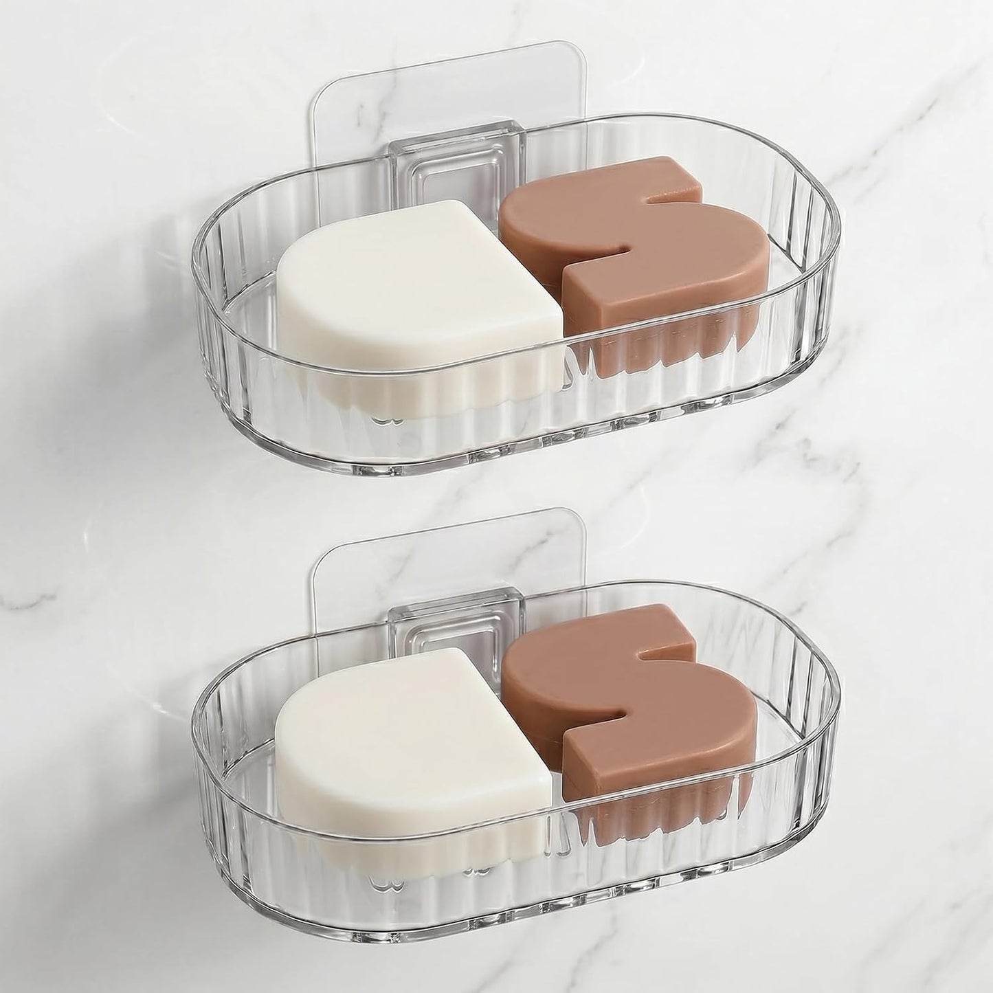 Shower Caddy Compatible with Kitsch Shampoo – Self-Draining Shampoo Bar Holder & Shower Shelves for Conditioner Bars & Soap – Wall Mount or Free-Standing Organizer (2 Pack)