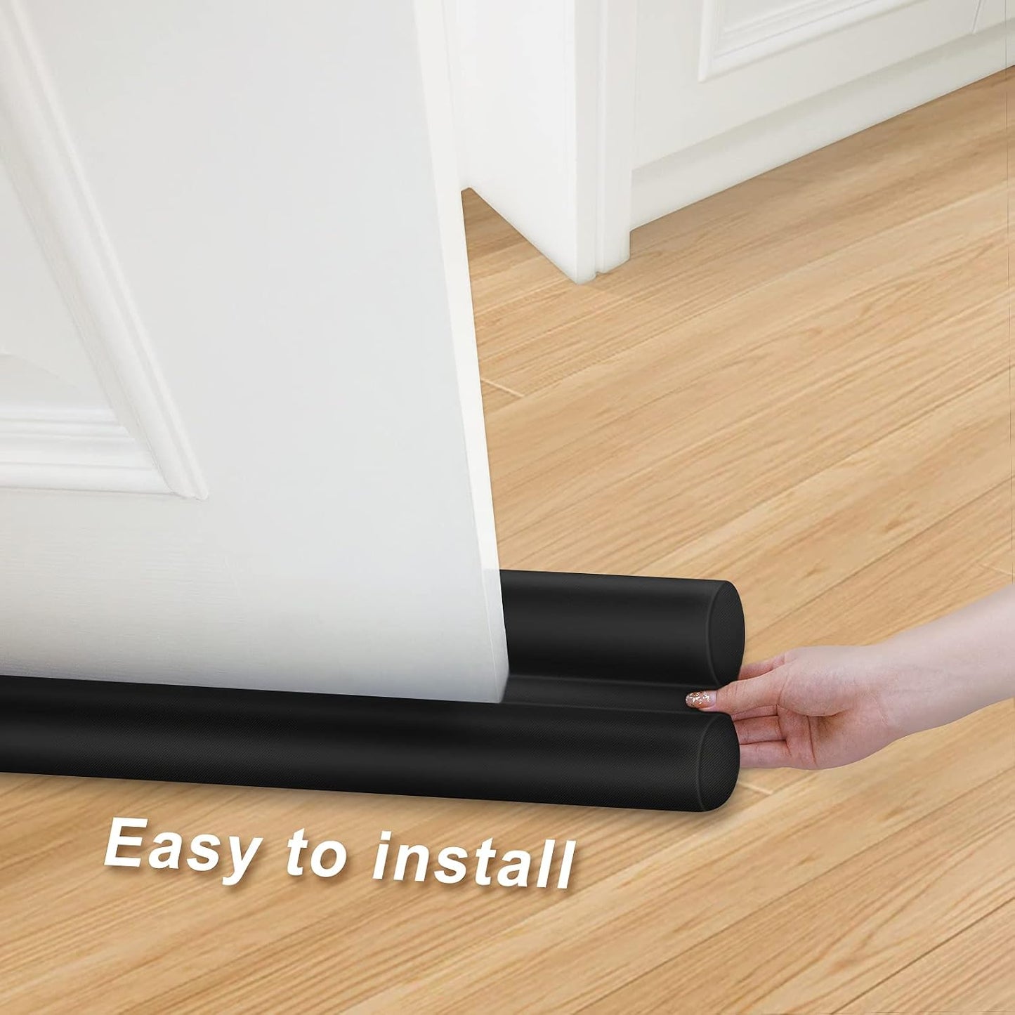 MAXTID Under Door Draft Stopper for Bottom of Doors 38" Black Door Blocker Noise ReducerLight Cold Air Guard Breeze Sound Proof Door Sweep Weather Stripping Door Seal Insulation Strip Gap Filler