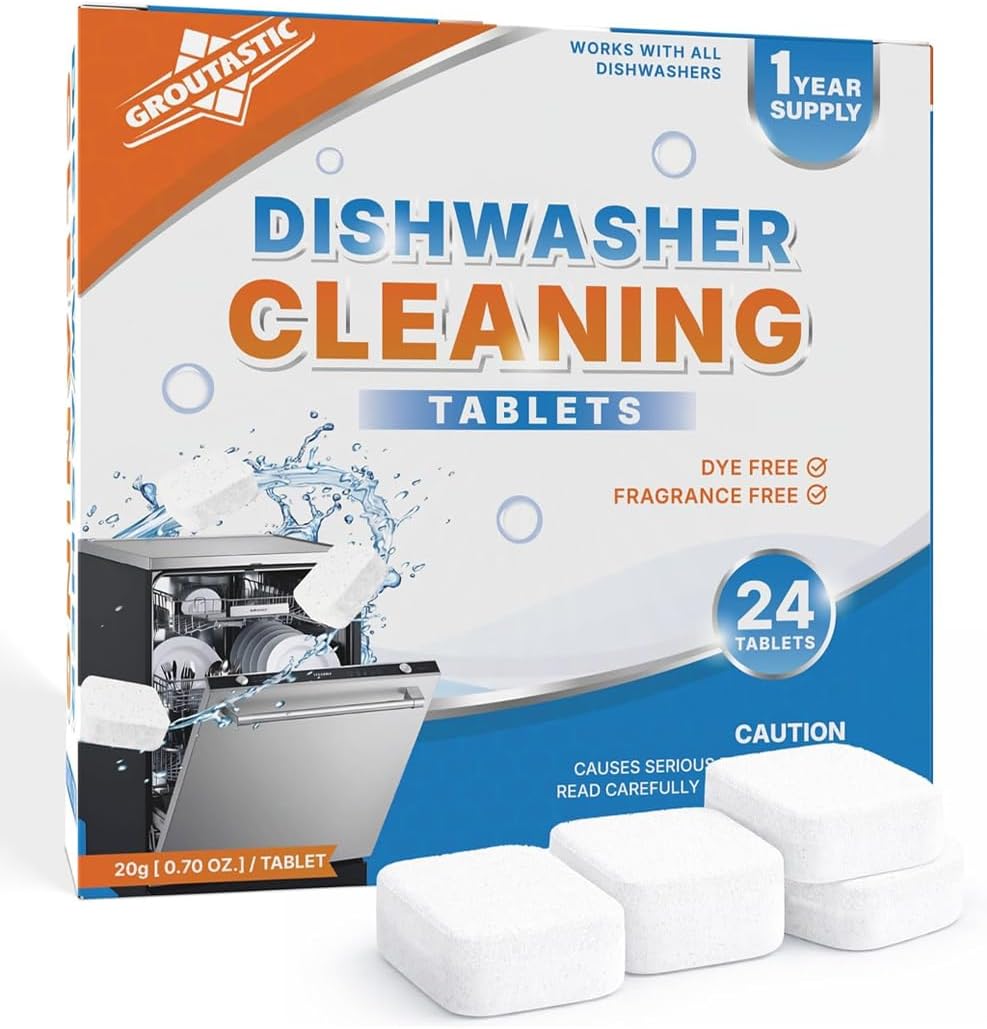 Dishwasher Cleaner Tablets – Deep Cleaning & Descaler Tablets for Dishwashers, Removes Grease, Limescale & Odors, Freshens & Maintains Performance (24 Count)