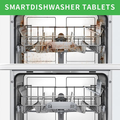 Dishwasher Cleaner and Deodorizer Tablets-12 Pack, Heavy Duty Deep Cleaning Descaler Pods for Dish Washer Machine, Removes Limescale, Odor, Grease, and Hard Water Stains, Septic Safe