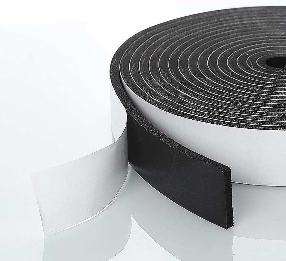 Weather Stripping Door Seal Strip for Doors and Windows, 1In x 1/8In x 33Ft x 2 Roll Foam Insulation Tape Self Adhesive,Sound Proof,Weatherstrip,Pipe Cooling, Air Conditioning Seal Strip - Colors A