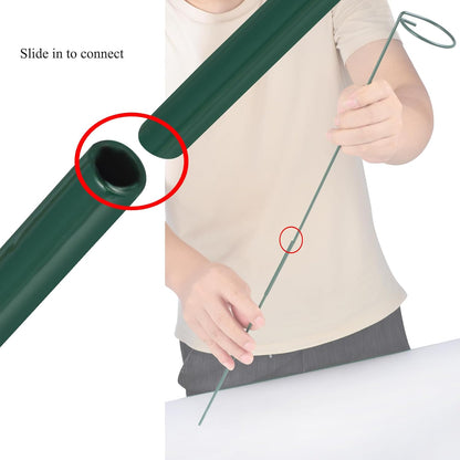 Plant Stake Support - 6 Pack, Garden Single Stem Support Stake Plant Cage Support Rings, Single Stem Plant Support Stakes, Plant Twist Ties, for Flowers Amaryllis Tomatoes Peony Lily Rose (15.9 inch)