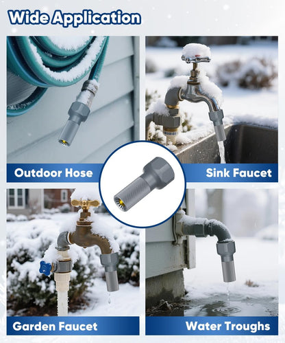 3/4-Inch Thread Faucet Freeze Protection Valve, Freeze Proof Faucet Cover for Outdoors, Winter Frost Proof Auto Temperature Control for Garden, Lawn & Yard Spigot, Grey, 2pcs