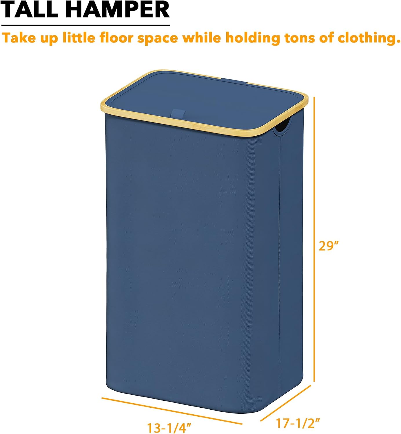 SpaceAid Double Laundry Hamper 2 Section with Lid and Removable Laundry Bags, 160L Clothes Basket with Bamboo Handles, Large Collapsible Hamper for Bedroom, Bathroom, Dorm, Laundry Room - White