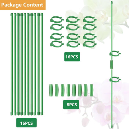 Belit 8 Pack Small Plant Support Plant Stakes, Garden Flowers Green Plant Support Ring, Planter Support Ring for Schlumbergera, Clivia, Vegetables, 5.5" Wide x 9.8" High