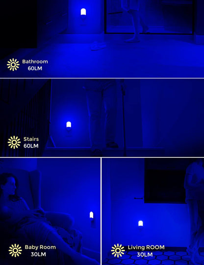 L LOHAS LED Motion Sensor Night Light, 2Pack, Motion Activated Night Light, Night Lights Plug into Wall Motion Sensor, 3000K Warm White, Adjustable Brightness 30/60LM, for Kids Adults Bathroom Bedroom