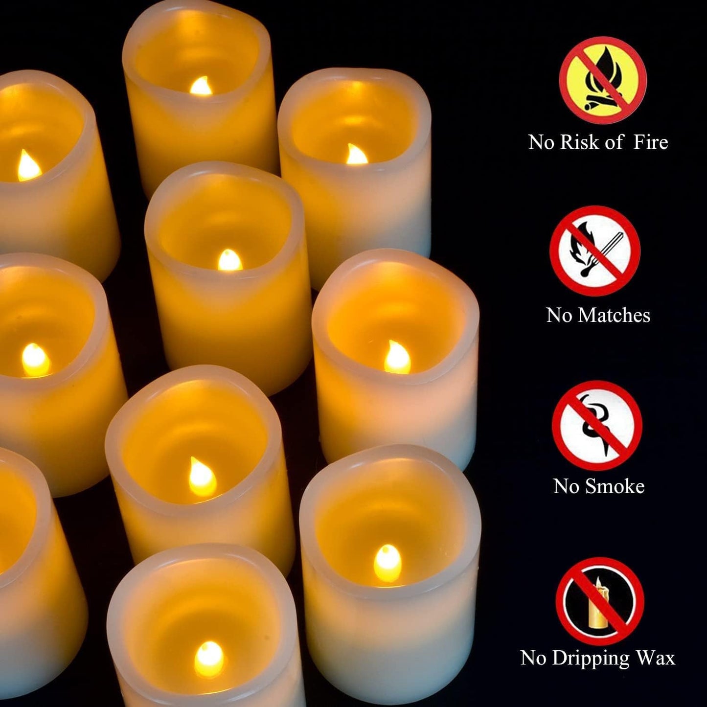 antizer Flameless Candles Led Candles Pack of 9 (H 4" 5" 6" 7" 8" 9" x D 2.2") Real Wax Battery Candles with Remote Timer for Home Fireplace Decor Wedding Festival Decor (Ivory 9 Pack)