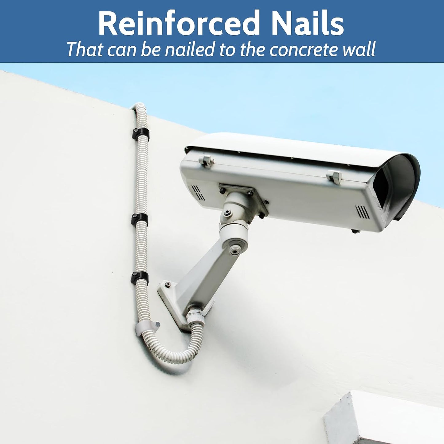 400 Pack Cable Clips with Steel Nails Kit, OD: 6mm/7mm/8mm/10mm Round U Nails (Black&White, Each 50PCS, Total 400PCS), Cable Wire Cord Management Clips, for Wall, Floor, Ceiling, Ethernet, Coax Cable
