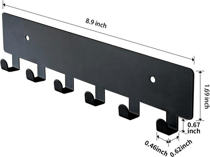 GTK Key Holder for Wall, Key Hooks with 6 Hooks, Wall Mounted Key Holder for Hallway, Self Adhesive Key Rack(White)