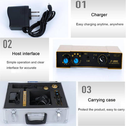 Underground Water Leak Detector, Water Pipe Leakage Monitor, Under Sink Sensor with Headset and Adjustable 4 Gears for Reducing Floor Heating Water Leakage Waste