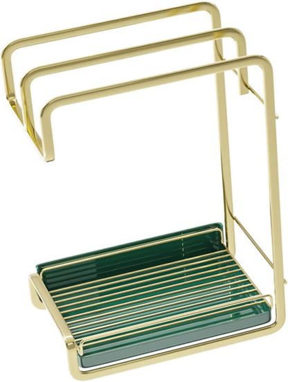 Wall Hanging Kitchen Drain Rack Practical Storage Stand for Duster Cloth Cleaning Sponge Lightweight Material with Water Tray for Easy Access and Drying Kitchen