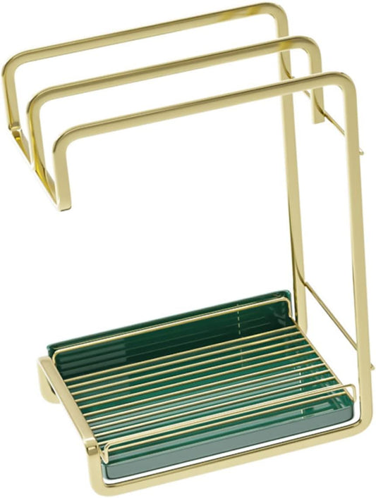 Wall Hanging Kitchen Drain Rack Practical Storage Stand for Duster Cloth Cleaning Sponge Lightweight Material with Water Tray for Easy Access and Drying Kitchen