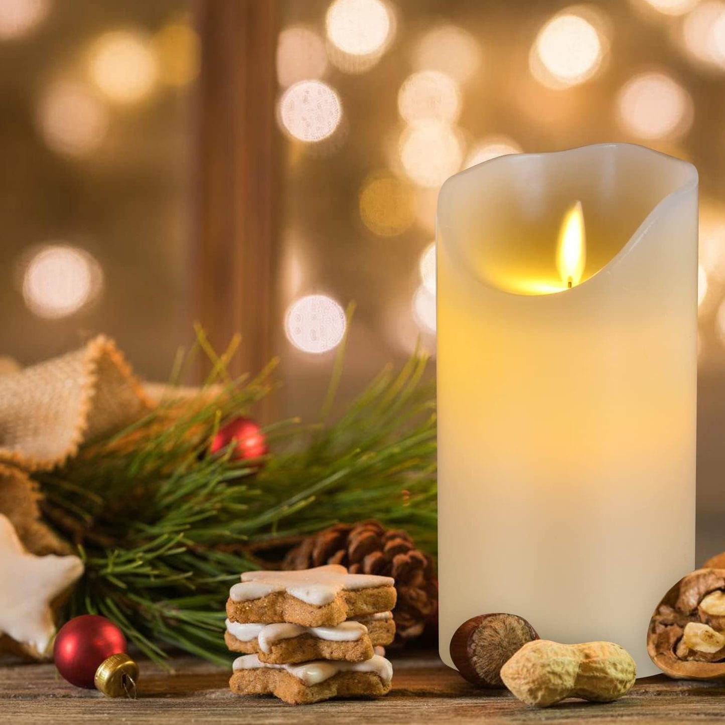 antizer Flameless Candles Led Candles Pack of 9 (H 4" 5" 6" 7" 8" 9" x D 2.2") Real Wax Battery Candles with Remote Timer for Home Fireplace Decor Wedding Festival Decor (Ivory 9 Pack)