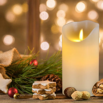 antizer Flameless Candles Led Candles Pack of 9 (H 4" 5" 6" 7" 8" 9" x D 2.2") Real Wax Battery Candles with Remote Timer for Home Fireplace Decor Wedding Festival Decor (Ivory 9 Pack)