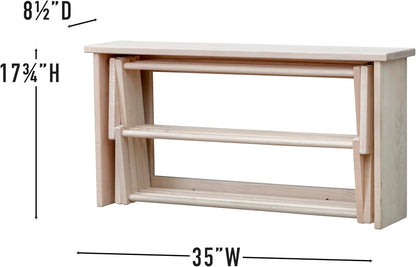 Pennsylvania Woodworks Wall Mounted Clothes Drying Rack - Heavy Duty, Collapsible Laundry Rack for Drying Clothes - Solid Maple Hardwood Foldable Drying Rack - Made in The USA - (Small)
