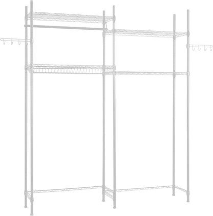 VEVOR Over The Washer and Dryer Storage Shelf, 3 Tier Laundry Room Drying Rack with Hanger Rod and Hooks, Adjustable Over Washer and Dryer Shelves, Laundry Room Shelf Storage Space Saver, Black