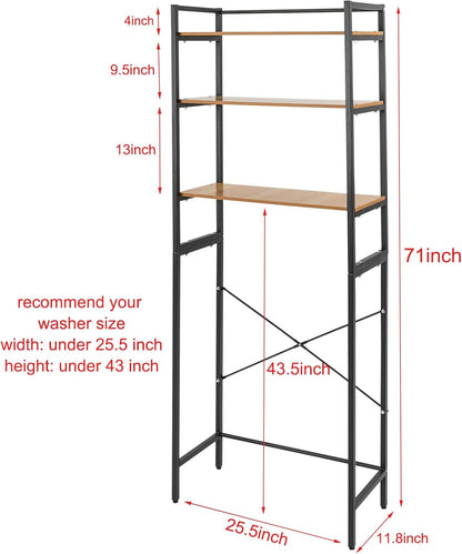 Gdrasuya10 Over the Washer and Dryer Storage Shelf for Laundry Room, 3 Tier White Washer Storage Utility Rack Shelf Laundry Storage Shelf Organizer Space Saving for Room