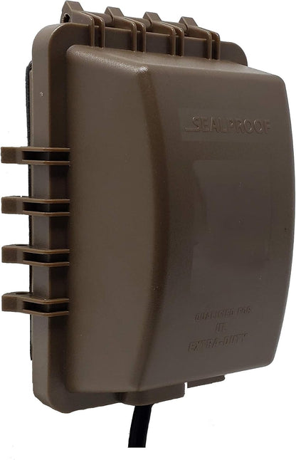 Sealproof 1-Gang Weatherproof In Use Outlet Cover | Horizontal/Vertical Outdoor Plug and Receptacle Protector, Lockable Bubble Cover, UL Extra Duty Compliant, 18 Configurations, Gray