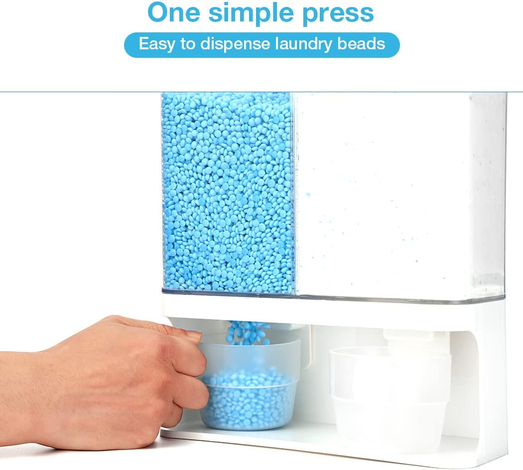 Laundry Dispenser, Wall Mounted Laundry Dispenser with 2 Cups, Laundry Container (105 oz)