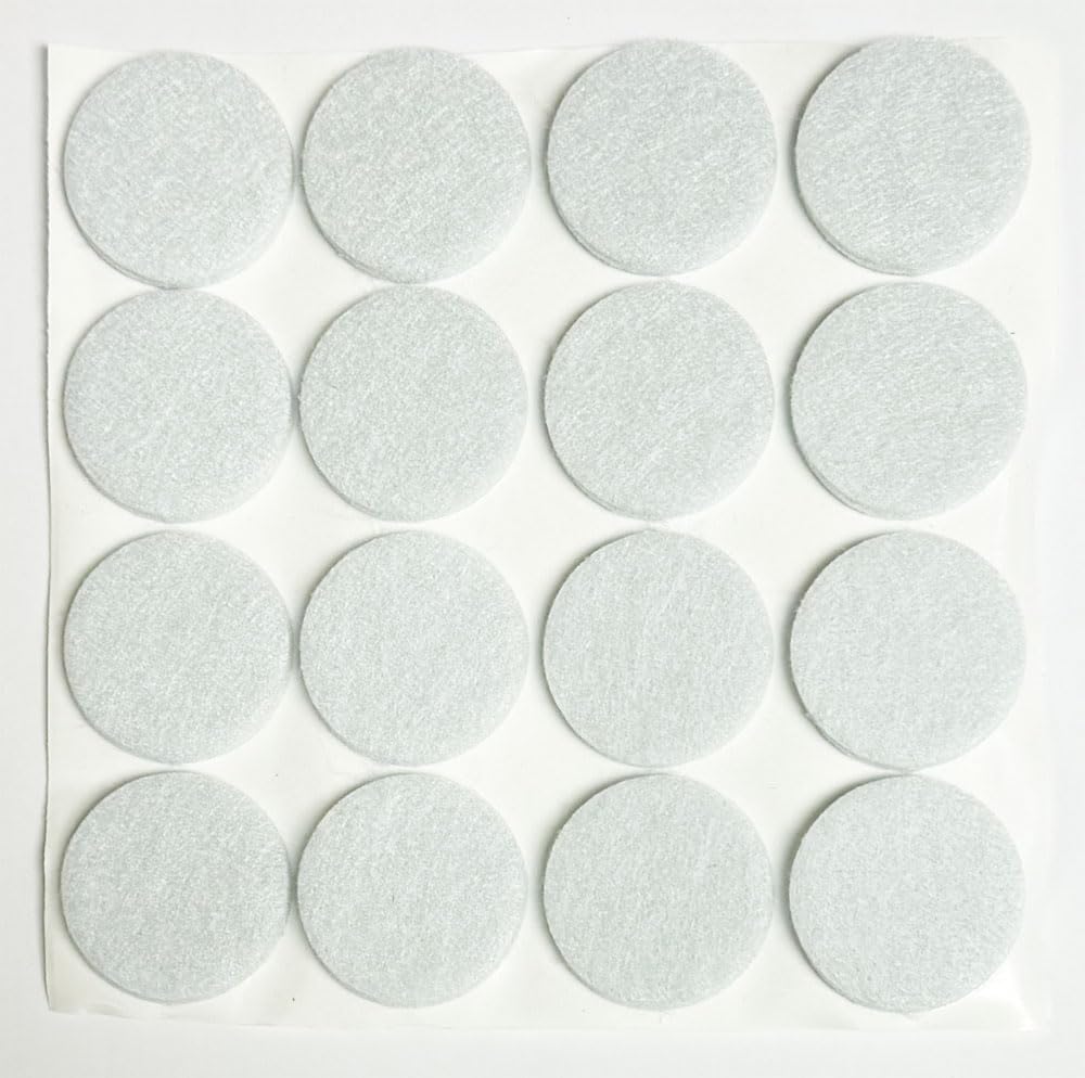 48 Pcs Self Adhesive 1" Round Felt Furniture Pads (White, 1")