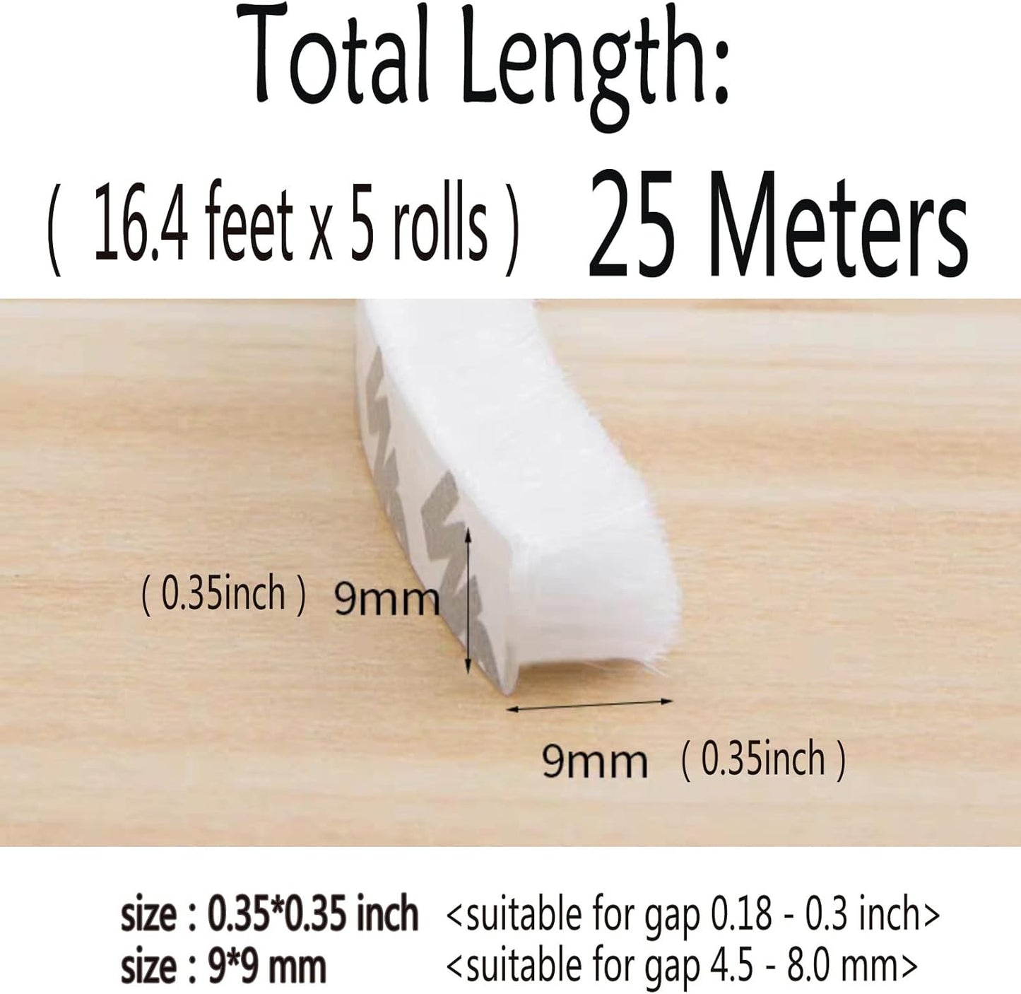 Self-Adhesive Pile Weather Stripping Seal for Sliding Windows and Door Frames, 16.5ft x 11/32 inch, Grey