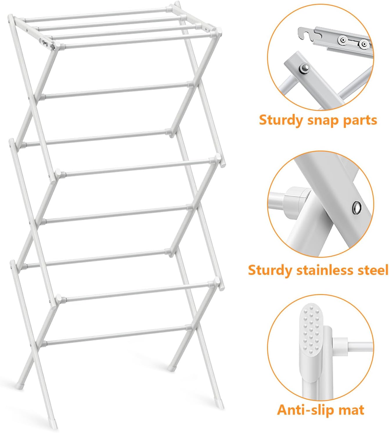 Clothes Drying Rack Household Indoor, Foldable Drying Rack Clothing for Laundry - 40" x 28.8" x 14.2", Space Saving Indoor, Black-1pack