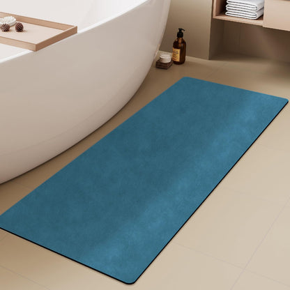TYUU Bath Mat, Bathroom Rugs Non Slip Washable Thin Absorbent Quick Dry Bath Mat Fits Under Door Bathroom Floor Mat Perfect for Bath, Shower, or Sink 16"x24" Dark Grey