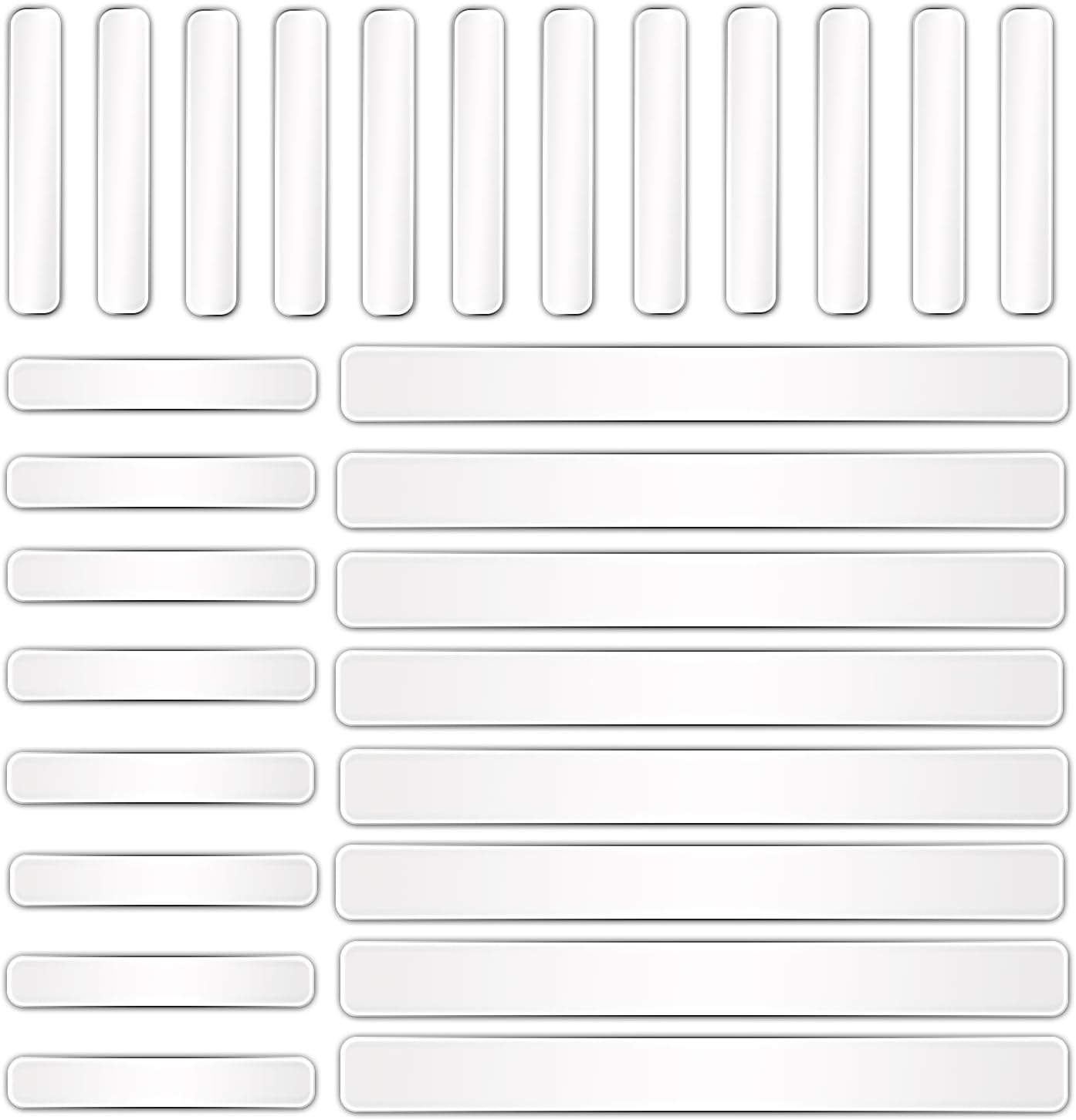 CONSSS 28PCS Wall Bumpers, Clear Cabinet Door Bumper Ultra-Strong Clear Silicone Strips, Rubber Bumpers Self Adhesive Anti-Collision Pads Wall Protector for Furniture, Cabinets, Doors, Toilets