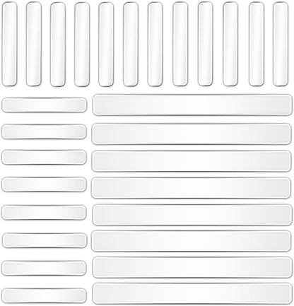 CONSSS 28PCS Wall Bumpers, Clear Cabinet Door Bumper Ultra-Strong Clear Silicone Strips, Rubber Bumpers Self Adhesive Anti-Collision Pads Wall Protector for Furniture, Cabinets, Doors, Toilets