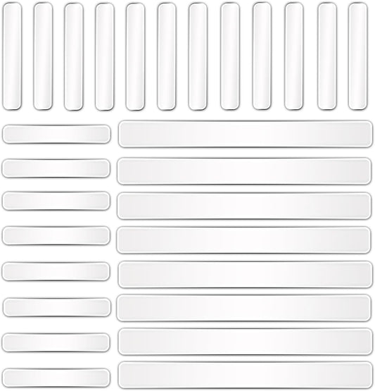 CONSSS 28PCS Wall Bumpers, Clear Cabinet Door Bumper Ultra-Strong Clear Silicone Strips, Rubber Bumpers Self Adhesive Anti-Collision Pads Wall Protector for Furniture, Cabinets, Doors, Toilets