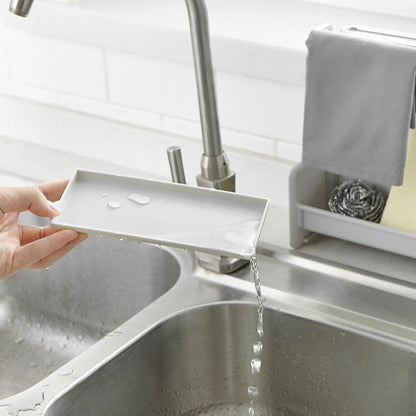 Dishcloth Drying Rack,Compact Versatile Detachable Kitchen Countertop Soap Sponge Organizer Wall Mounted Hanging Storage Solution,for Kitchen and Bathroom