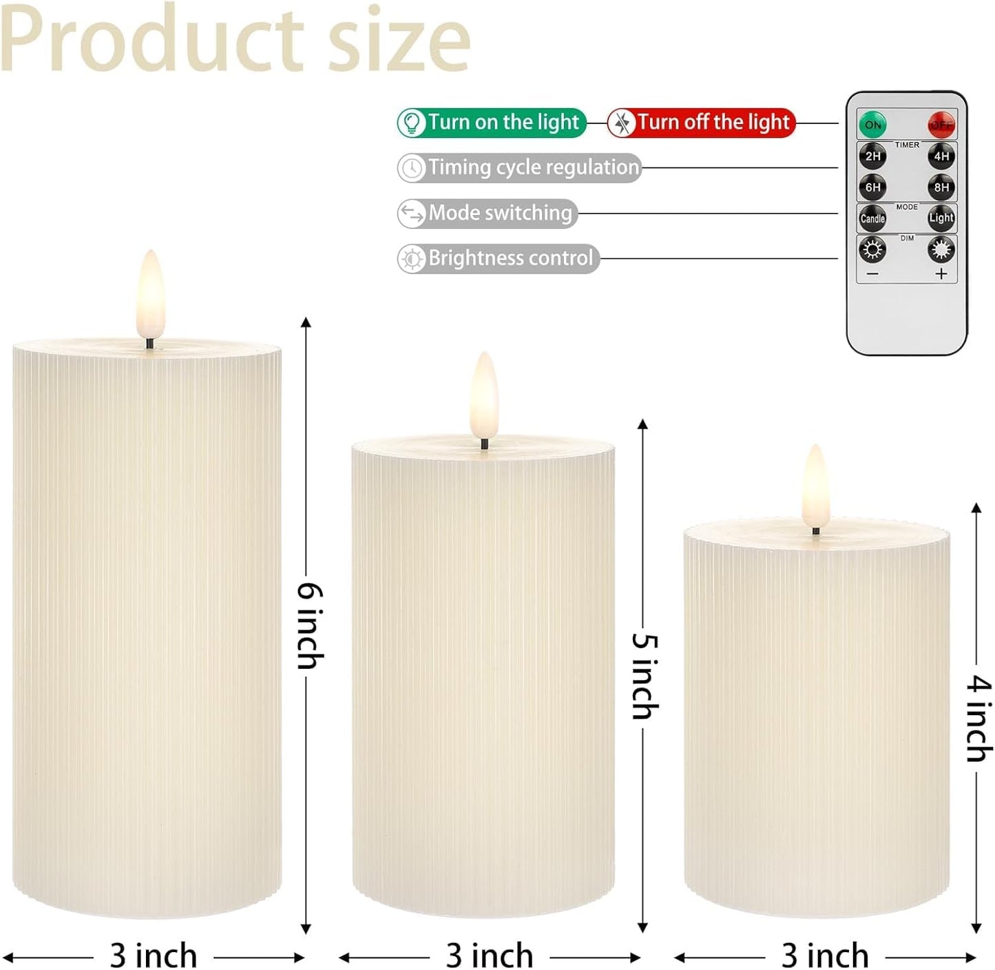 ANGELLOONG Flickering Flameless Candles, Realistic Battery Operated Candles with Remote and Timer, Set of 3 LED Candles for Room Fall Home Wedding Decor Centerpieces Table Party Valentines Decorations