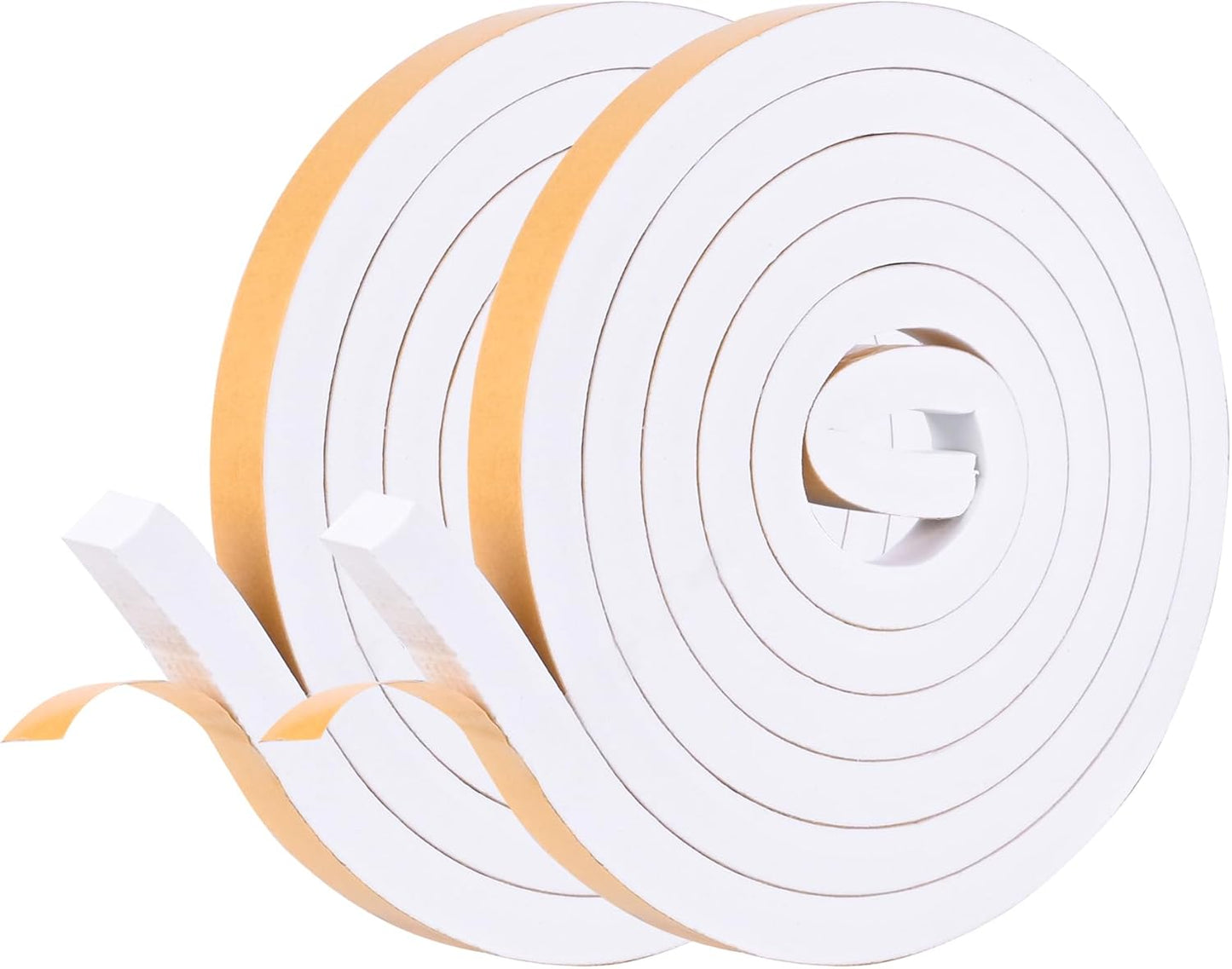 Self Adhesive Foam Tape Weatherstrip 1/2in x 1/4in x 42Ft High Density Foam Insulation Strips Foam Seal Weather Stripping with Strong Adhesive for Door and Window Sound Isolation Soundproofing, White