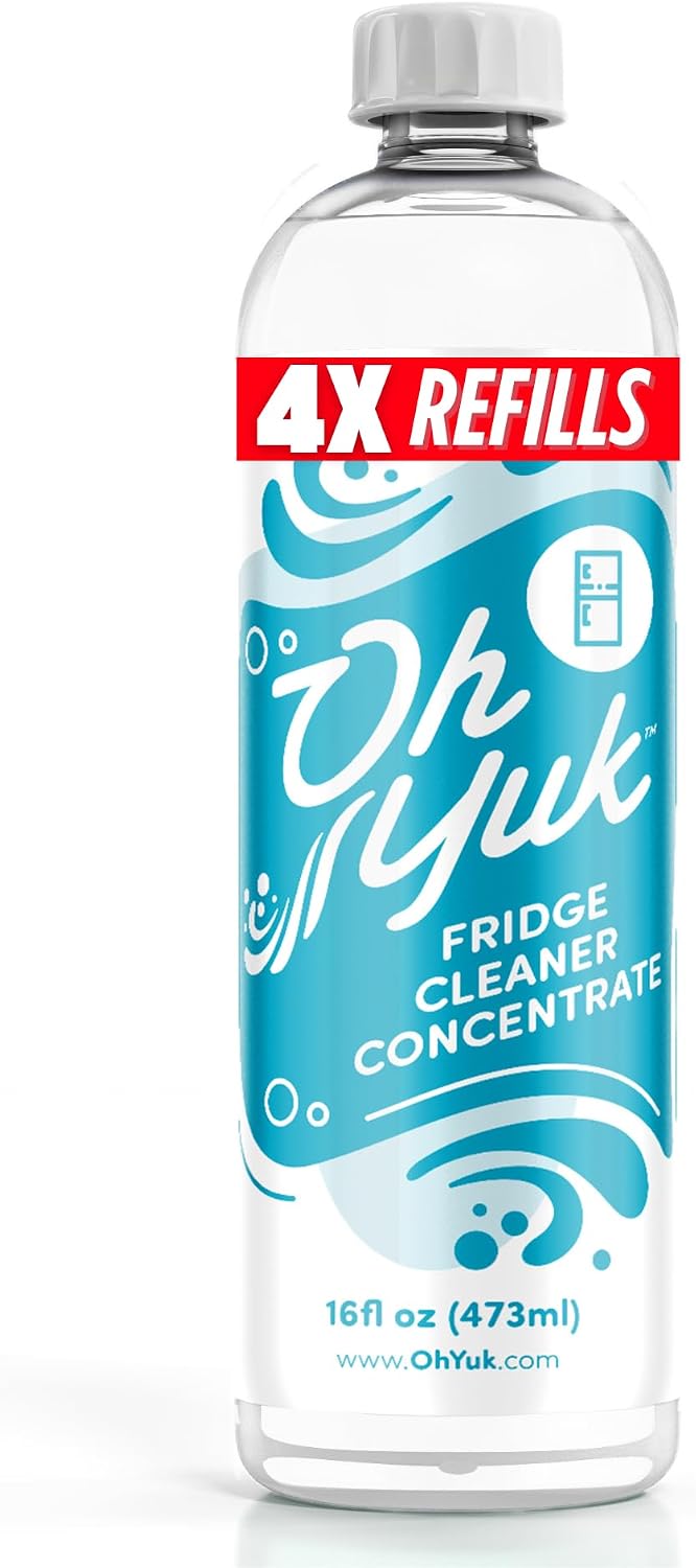 Oh Yuk Fridge Cleaner – Cleans Inside Refrigerator for Spotless, Food-Contact Safe Surfaces | Biodegradable, Vegan, Cruelty-Free | Effortlessly Lifts Sticky Messes & Dried-On Food | Spray Bottle