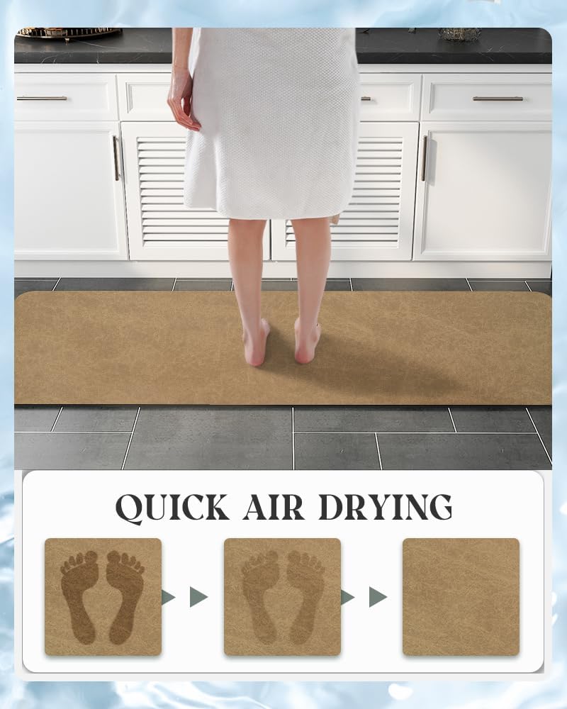 MontVoo -Bath Mat-Rubber Backing Non SlipThin Bathroom Rugs Fit Under Door- Quick Dry Absorbent Faux Suede Surface Grey Bathroom Floor Mats-Shower Rug for in Front of Bathtub Shower Gray 16x24