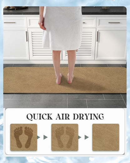 MontVoo -Bath Mat-Rubber Backing Non SlipThin Bathroom Rugs Fit Under Door- Quick Dry Absorbent Faux Suede Surface Grey Bathroom Floor Mats-Shower Rug for in Front of Bathtub Shower Gray 16x24