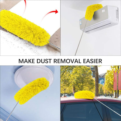 DELUX Microfiber Feather Duster Extendable Duster with 100 inches Extra Long Pole, Bendable Head & Long Handle Dusters for Cleaning Ceiling Fan, High Ceiling, Blinds, Furniture & Cars Gray