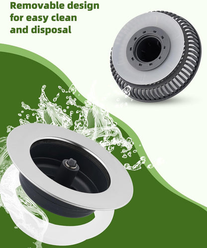 All Metal Sink Drain Strainer for Kitchen Sink, Universal Fit | Pop Up 3-in-1 Sink Stopper Drainer, 304 Stainless Steel Basket for US Standard 3-1/2 inch Drain Filter, Anti-clog