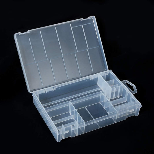47 Batteries Organizer Storage Case Box Holder Clear Plastic Container Portable- Holds 16 AAA+20 AA+ 2 9V+5 C+4 D Various Sizes and Tester
