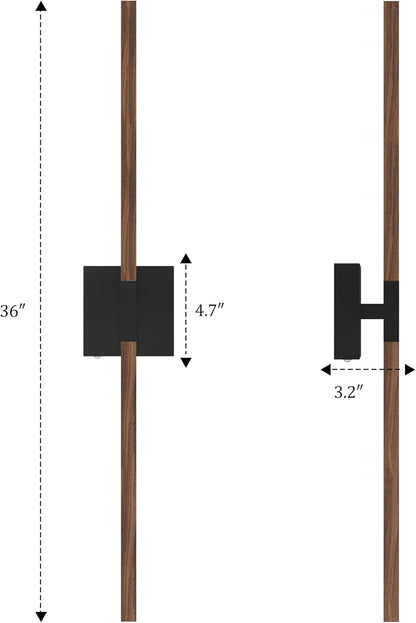 8000mAh Battery Operated Wall Sconce with Remote Control, 3000K-6000K Dimmable Black Wireless Rechargeable Wall Sconces Set of Two with Timer Function for Living Room, Bedroom, Stairwell, TV 24 Inch