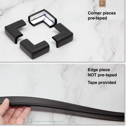Roving Cove Slimfit Corner Edge Protector for Baby Proofing (Small 15ft Edge 4 Corners), Furniture Safety Bumper Guard, Soft NBR Rubber Foam, 3M Adhesive, Oyster White (Off White)