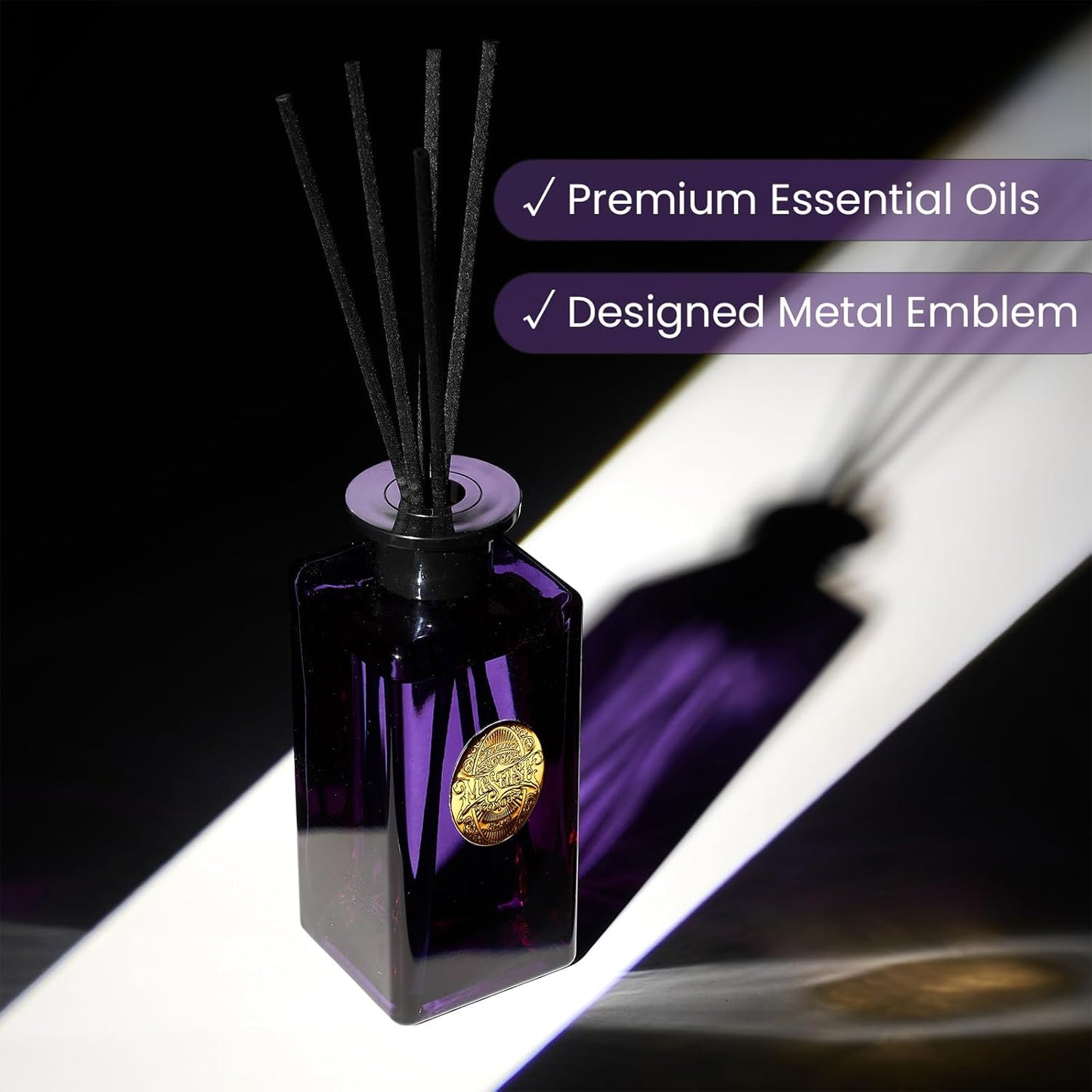 M&SENSE 6.3 oz Large Reed Diffuser Set | Lime+Basil Scent Oil Diffuser with Sticks | Hotel Collection Non-Toxic Home Fragrance |for Bedroom Bathroom Living Room - Colors A